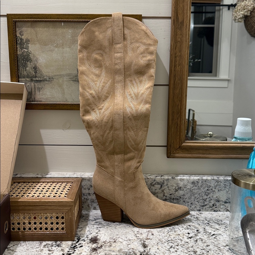 Tan Heeled Boots